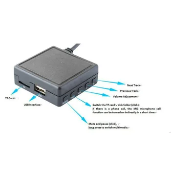 1 шт. Модуль Bluetooth Громкой связи AUX Кабельная карта Длиной 1,5 м с TF-картой и интерфейсом USB Для автомобильной стереосистемы Pioneer IP-BUS