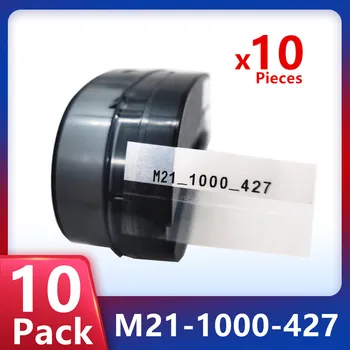 10 Упаковок Самослойной проволочной обертки M21-1000-427 для маркировки панелей управления, электрических панелей и кабелей Datacom, черным по белому