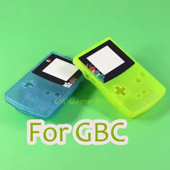 15 комплектов, светящийся корпус синего желтого цвета, флуоресцентный чехол для GBC Gameboy, цветной чехол с набором кнопок