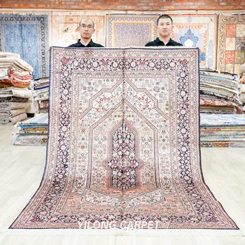 152x244 см Антикварный Тебризский синий ковер Изысканные турецкие шелковые ковры Vantage (SLF174B)