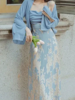 2023 Платье + Кардиган с расклешенными рукавами Модный комплект из двух предметов Женское платье Выпускные Платья Для выпускного вечера Платья для официальных мероприятий