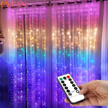 3 М Радужные шторы с Подсветкой USB LED Сказочная Гирлянда на окно, Декоративный светильник, Рождественское украшение для дома, украшения спальни