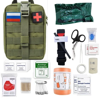 46шт Набор первой помощи для Выживания Molle Outdoor Gear Survival Kit Травматологический Комплект Комплект для Гемостаза Кемпинг военный Набор первой помощи для выживания