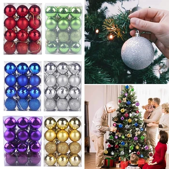 4cm Christmas Ball 24pc Navidad Decoration Xmas Tree Pendants Ornament Home Party Decor New Year Gift новогодние украшения 2022