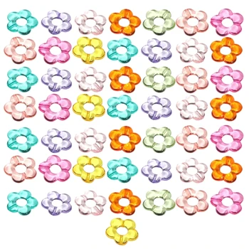 50 шт. Акриловые подвески с цветами, украшение для ожерелья 
