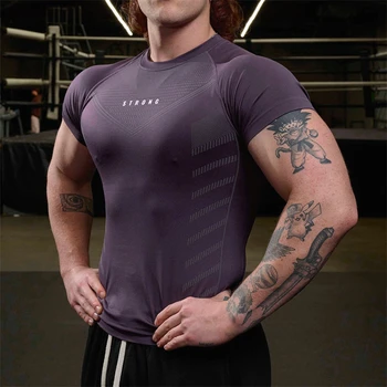 6 ЦВЕТОВ, быстросохнущая мужская футболка для бега, спортивные футболки для фитнеса, футболка для тренировок в тренажерном зале, Бодибилдинг, бег трусцой, повседневная спортивная одежда