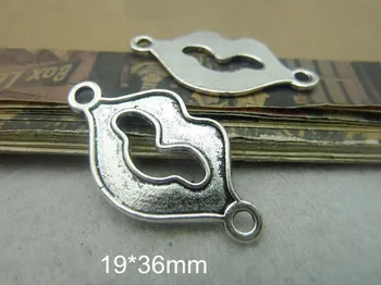 90 Разъемов из античного серебра, ювелирные изделия в форме рта из металлического сплава 19*36 мм - Бесплатная доставка
