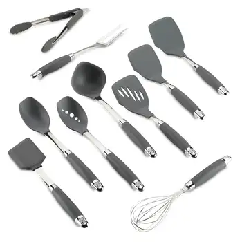 Anolon Инструменты и гаджеты, набор кухонных принадлежностей с антипригарным покрытием SureGrip, 10 шт., нейлон, графит