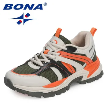 BONA /Новинка 2023, дизайнерские мужские кроссовки для бега, Дышащая обувь, мужские модные легкие кроссовки для бега на открытом воздухе, Повседневная обувь для ходьбы