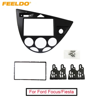 FEELDO Черный автомобильный 2DIN стерео панель, Фризовая магнитола, Комплект для установки отделки приборной панели для Ford Focus 98 ~ 04 (RHD)/Fiesta 95 ~ 01 (RHD) #FD2219