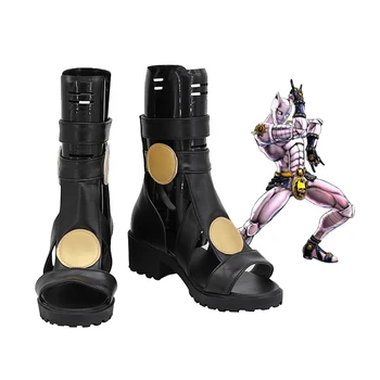 JoJo's Bizarre Adventure Killer Queen, ботинки для косплея, Кира Есикаге, черные сандалии на заказ, любой размер
