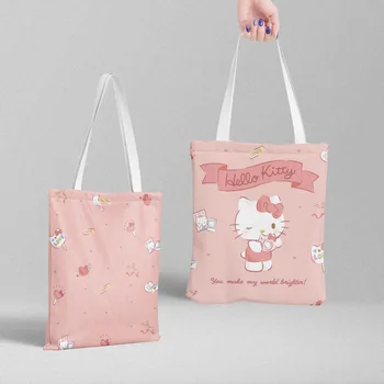 Kawaii Sanrio Hello Kittys Аниме Cinnamoroll Большая Вместительная Портативная Водонепроницаемая Сумка для Покупок Kuromi Милая Сумочка Игрушки для Девочек