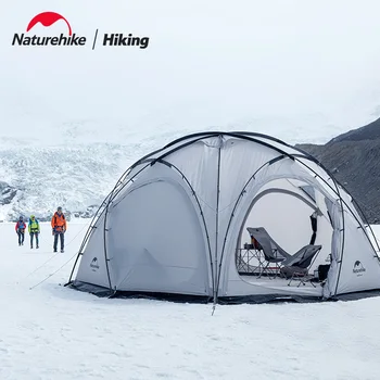 Naturehike SHEPHERO 4 Season Палатка Купольная 5-8 Человек PU3000mm Снежная Лагерная Палатка 17㎡ 4-Дверная Со Снежной Юбкой, Полусферическая Командная Палатка