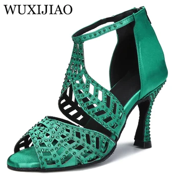 WUXIJIAO/ Новые туфли для латиноамериканских танцев, обувь для бальных танцев, танго, женские свадебные туфли на высоком каблуке с мягкой подошвой, сандалии