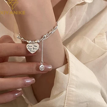 XIYANIKE Сладкий браслет-цепочка с сердечком для женщин и девочек, корейская мода, Новые ювелирные изделия, женские подарочные свадебные браслеты