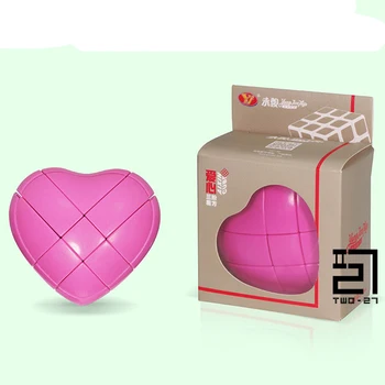 YJ Сердце Волшебный Кубик-Головоломка Kawaii Puzle 3x3 Специальной Формы YongJun Yong Jun Single One Color Розовый Твист Пазел 9-летняя Игрушка Для Девочек
