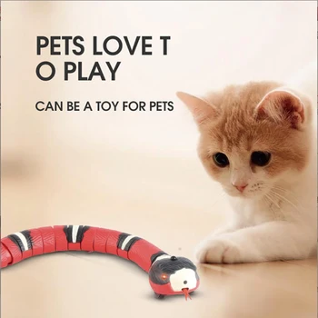 Автоматические Игрушки для кошек, Интерактивные интеллектуальные сенсорные игрушки в виде Змейки, игрушки для кошек, зарядка через USB, аксессуары для кошек, игра для домашних кошек, Игра для