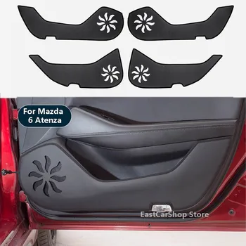 Автомобильная кожаная защитная накладка на дверь, Дверная планка, защита от удара, черная накладка, наклейка на коврик для Mazda 6 Atenza 2019 2020 2021 2022