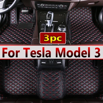 Автомобильные Коврики Для Tesla Модель 3 2019 2020 2021 Пользовательские Автоматические Накладки для Ног Автомобильный Ковер аксессуары для интерьера