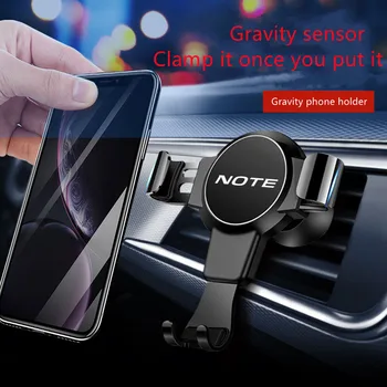 Автомобильный держатель для телефона, Гравитационное автомобильное вентиляционное отверстие, подставка для мобильного телефона, крепление для Nissan NOTE с логотипом, автомобильные аксессуары