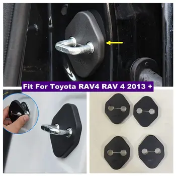 Аксессуары Комплект Защитной Крышки Внутреннего Дверного замка Автомобиля Для Toyota RAV4 RAV 4 2013-2023 Черный Комплект защиты салона