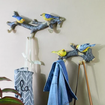 Американская Ретро Креативная настенная Вешалка с 3D Птицами, Крючок для птиц, Крючок для ключей, Вешалка для крыльца, Настенные Украшения, Настенный декор, ремесла