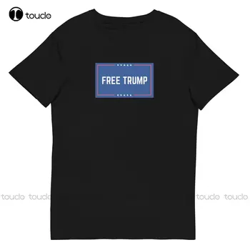 Бесплатная Мужская хлопчатобумажная футболка Trump Премиум-класса, Футболки для женщин, Футболки на заказ для подростков, унисекс, Футболки с цифровой печатью, Подарок на заказ
