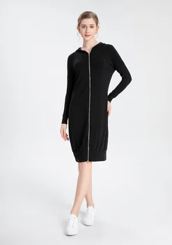 Весенне-летнее женское платье на молнии 2023, мягкая модальная дышащая женская одежда с двойной резинкой, закрывающая колено