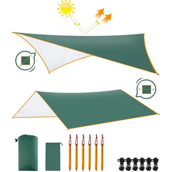 Гамак Rain Fly Водонепроницаемый Брезент для палатки, защита от ультрафиолета и PU 3000 мм Водонепроницаемый, легкий для кемпинга и приключений на открытом воздухе