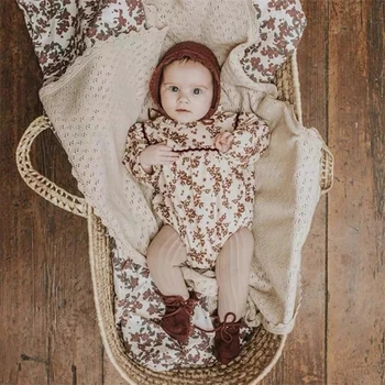 Детское вязаное Хлопчатобумажное одеяло Для новорожденных, Банное полотенце, Постельные принадлежности