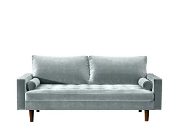 Диван Pride Furniture Mac, светло-серая Голубая бархатная ткань, 3-местный диван для взрослых в гостиной