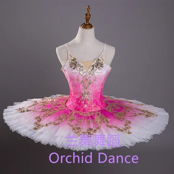 Дизайн без спинки Высокого качества, профессиональный индивидуальный размер, классические костюмы-пачки для взрослых девочек с розовой птицей