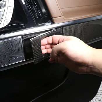 Для Mercedes Benz G Class W463 2019-2022, Внутренняя ручка двери автомобиля из настоящего Углеродного волокна, Рамка Чаши, Отделка, наклейки, Автомобильные Аксессуары