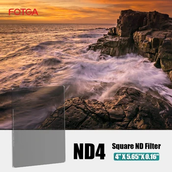 Квадратный ND-фильтр Fotga 4x5,65 ND4/ND8/ND64/ND1000, Квадратный фильтр нейтральной плотности 4 мм, Фильтр из оптического стекла с двусторонним покрытием