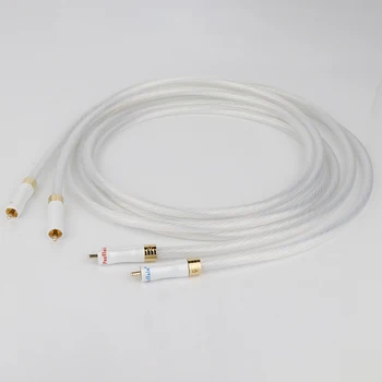 Комплектация 1 пара 5N Посеребренный OCC RCA Кабель Аудио Удлинитель Аналоговый кабель Посеребренный