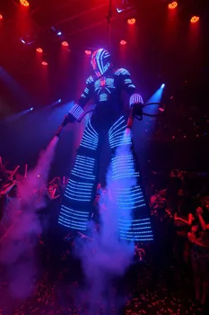 Костюм со светодиодной подсветкой, костюмы роботов со светодиодной подсветкой, светящиеся костюмы, одежда со светодиодной подсветкой, танцевальный костюм