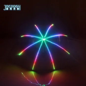 Креативный полноцветный светодиодный светящийся прозрачный зонт, реквизит для выступлений на концертной сцене, детский флуоресцентный зонт