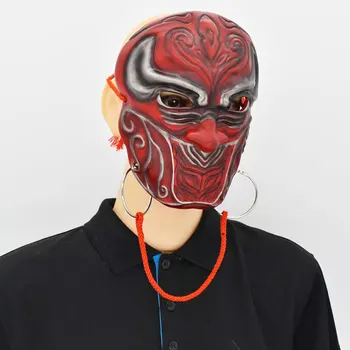 Маска Самурая Они, Японская Косплейная латексная маска Аниме Демон, маска-призрак для вечеринки в честь Хэллоуина