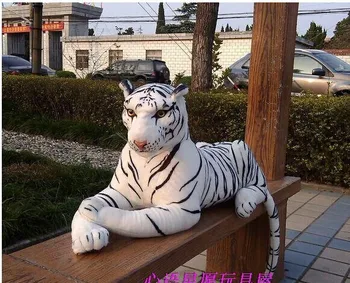 милая плюшевая игрушка-имитатор тигра, большая белая кукла-тигр, креативная кукла-лежащий тигр, подарок около 90 см 2401