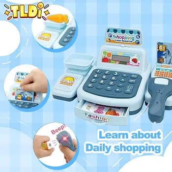 Модель кассового аппарата Игрушки для девочек, имитирующий супермаркет, Набор игрушек для ролевых игр, детский подарок, развивающие игрушки Монтессори