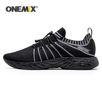 Модные мужские кроссовки ONEMIX, Кроссовки на воздушной подушке, Кожаная обувь для бега, Уличные кроссовки для фитнеса, спортивная обувь