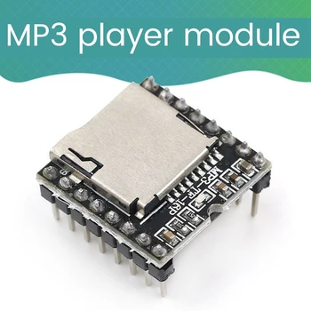 Модуль мини-MP3-плеера, TF-карта, U-диск, мини-аудио-голосовой модуль, черная плата, плата декодирования аудио-голоса MP3 для Arduino