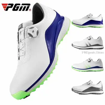Мужская обувь для гольфа из микрофибры Pgm, Кружевные кроссовки с пряжкой, Мужские шипы, противоскользящие тренировочные спортивные теннисные туфли 4 цвета