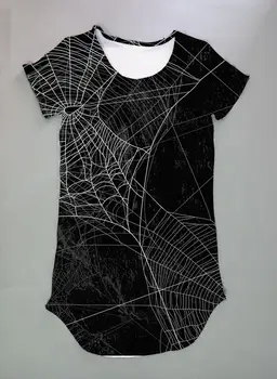 На заказ -Создайте свой собственный дизайн, платье с короткими рукавами из молочного шелка с сублимационной печатью в виде паутины 3D