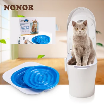 Набор для приучения кошек к туалету NONOR, Ящик для мусора, Лоток, Тренажер, Чехол для инструмента, Сиденье для писсуара, чистящие средства для котенка кошачий туалет