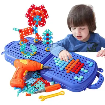 Набор для создания детской дрели и шурупов, ведро с электрической дрелью, игрушка, веселые инженерные игры