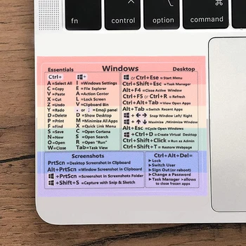 Наклейка с сочетанием клавиш для ПК с Windows, клей для настольных ПК, ноутбуков, наклейка с радужной шпаргалкой