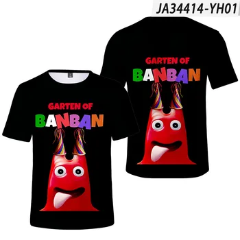 Новая игровая детская футболка Garten of Banban, футболка с принтом Banban Garden, Забавная футболка с круглым вырезом и рисунком из мультфильма, Детская летняя одежда, Футболка
