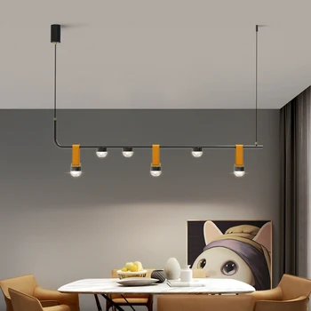 Новая стильная длинная люстра, современная простая светодиодная подвесная столовая, светодиодная люстра, освещение для гостиной, украшение для дома, бар