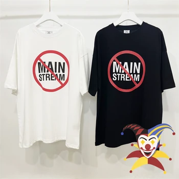 Новая футболка Vetements Для мужчин и женщин 1: 1, лучшее качество, Негабаритная футболка без основного слогана, топы, футболка VTM